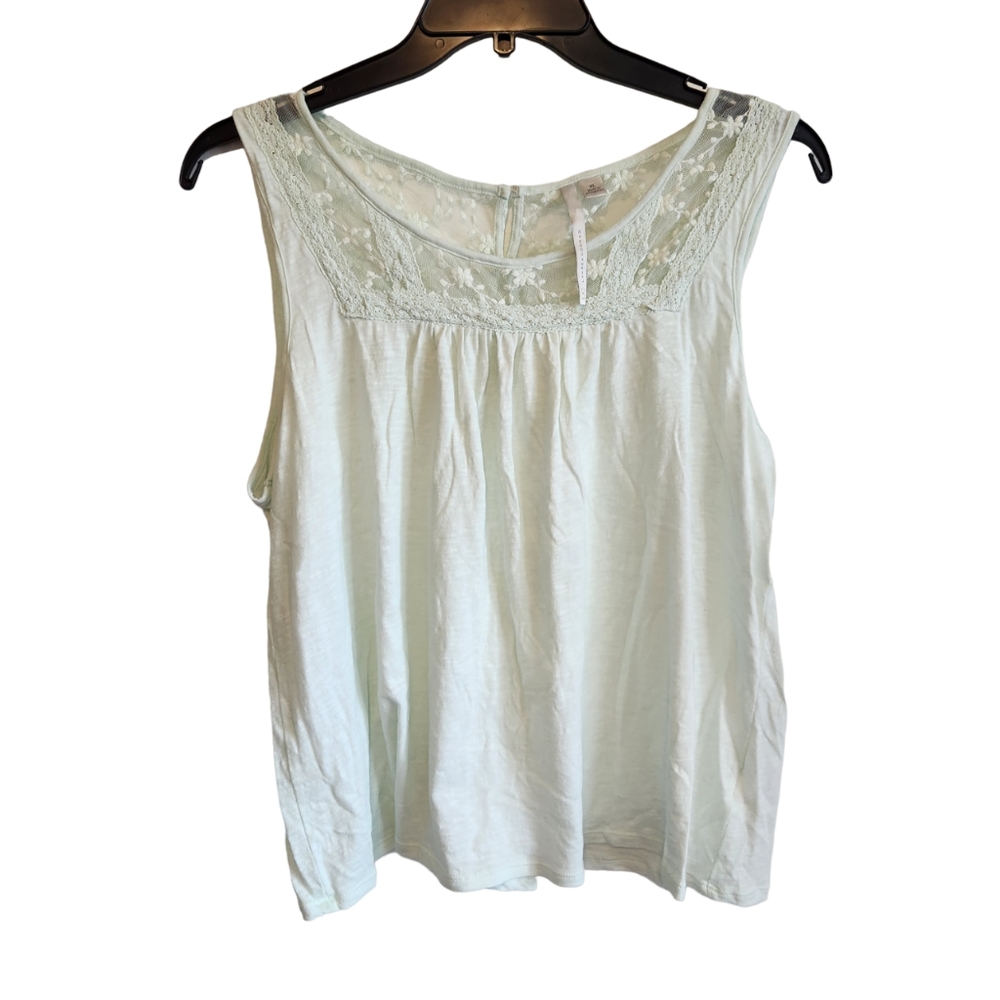 5 for $50 Sale! mint green LC Lauren Conrad tank top with floral lace detail